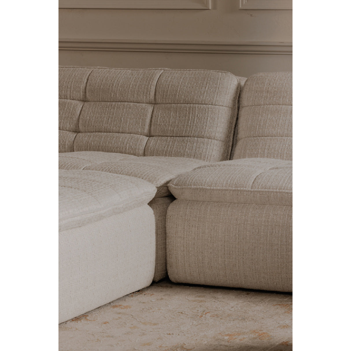 Grid Channeled Ottoman | Novi Living Lino