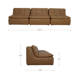 Modern or European furniture - Tan Leather Channeled Modular Sofa - www.oroa.com