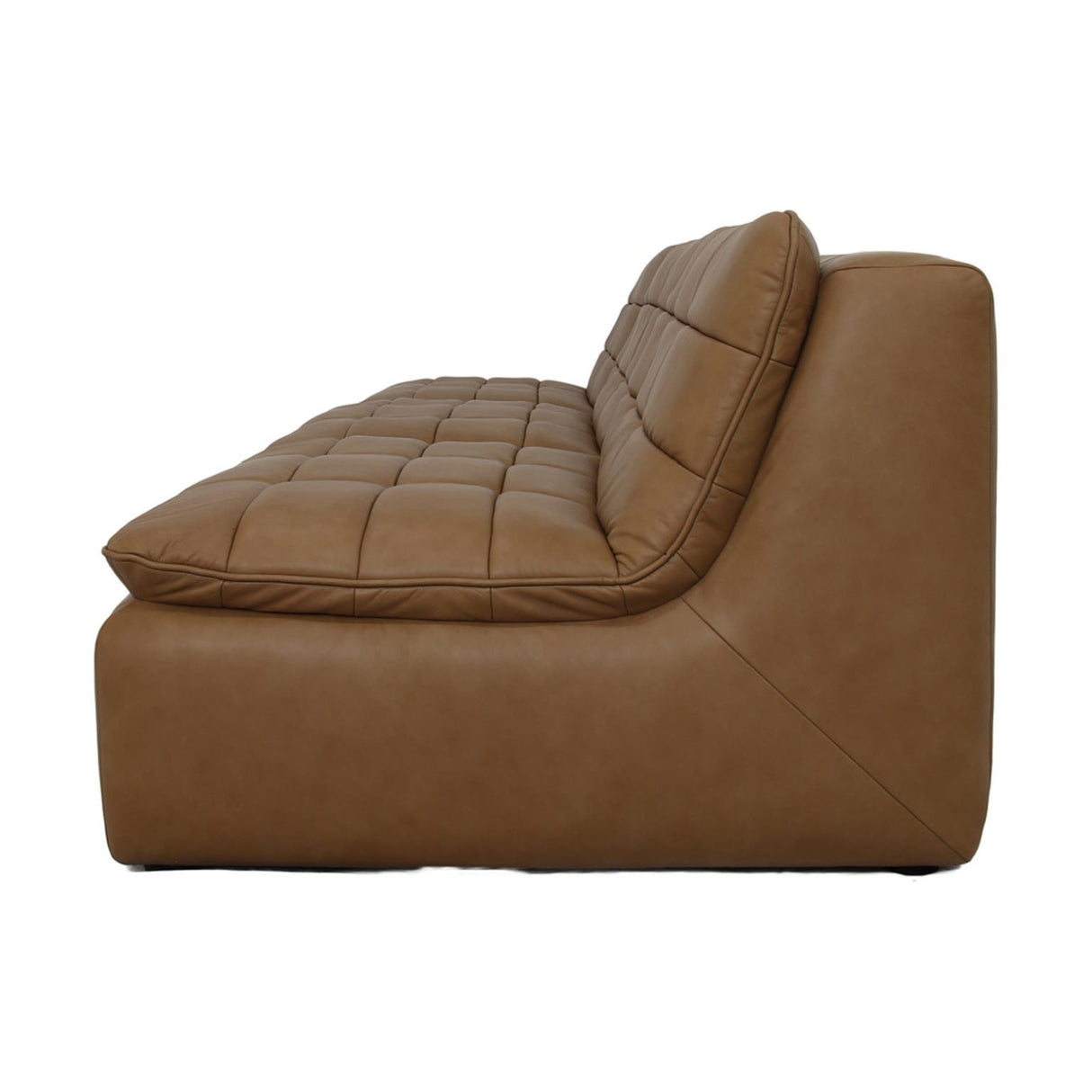 Modern or European furniture - Tan Leather Channeled Modular Sofa - www.oroa.com