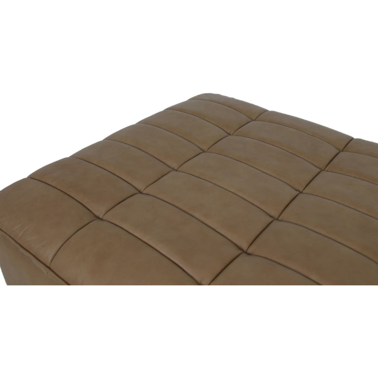 Modern or European furniture - Tan Leather Channeled Modular Sofa - www.oroa.com