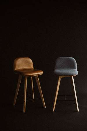 Modern European furniture - Tan Leather Counter Stool - www.oroa.com