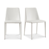Modern European furniture - Minimalist Vegan Leather Dining Chairs (2) - www.oroa.com