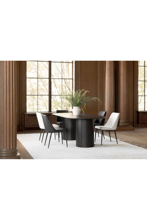 Modern European furniture - Black Vegan Leather Dining Chairs (2) - www.oroa.com