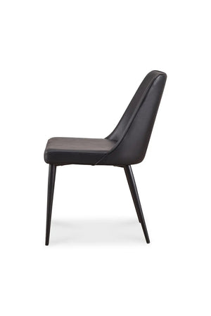 Modern European furniture - Black Vegan Leather Dining Chairs (2) - www.oroa.com