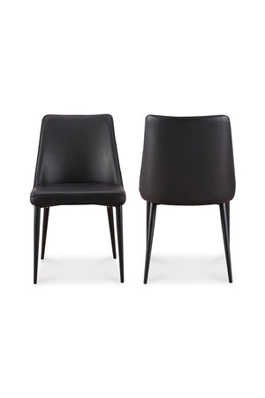 Modern European furniture - Black Vegan Leather Dining Chairs (2) - www.oroa.com