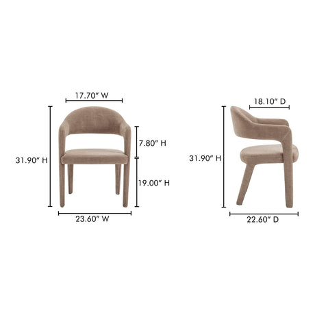 Modern European furniture - Upholstered Open-Back Dining Chair - www.oroa.com