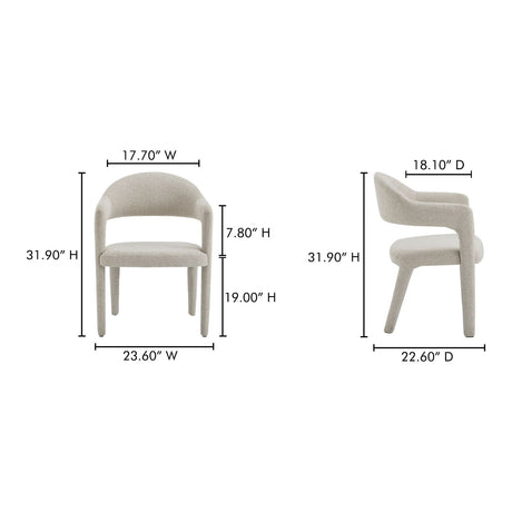 Modern European furniture - Upholstered Open-Back Dining Chair - www.oroa.com