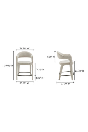 Open Barrel-Back Counter Stool | Novi Living Martens | Oroa.com