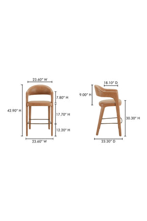 Open Barrel-Back Bar Stool | Novi Living Martens | Oroa.com