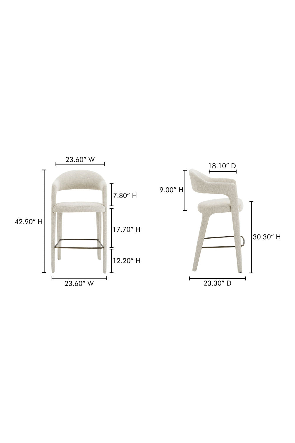 Open Barrel-Back Bar Stool | Novi Living Martens | Oroa.com