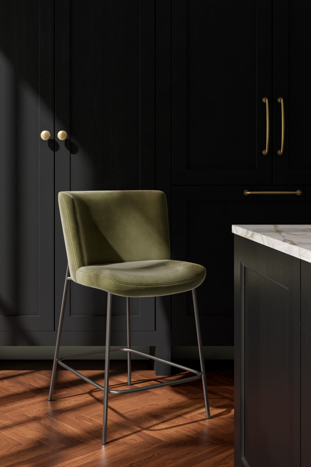 Barrel Back Fabric Counter Stool | Novi Living Early | Oroa.com