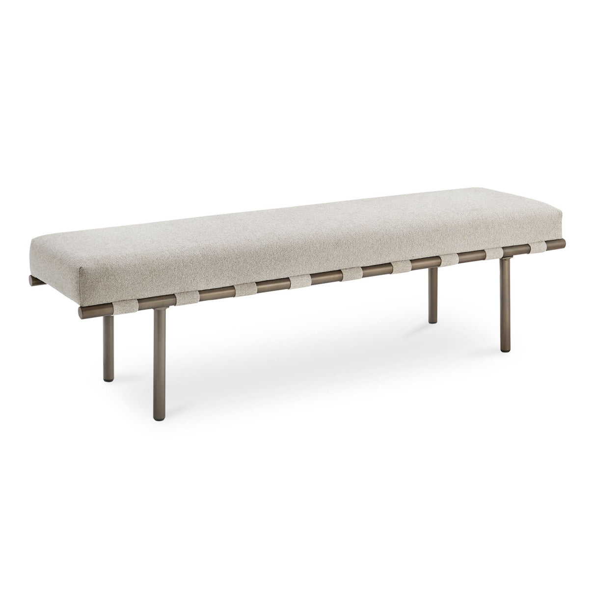Modern European furniture - Beige Upholstered Dining Bench - www.oroa.com