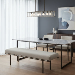 Modern European furniture - Beige Upholstered Dining Bench - www.oroa.com