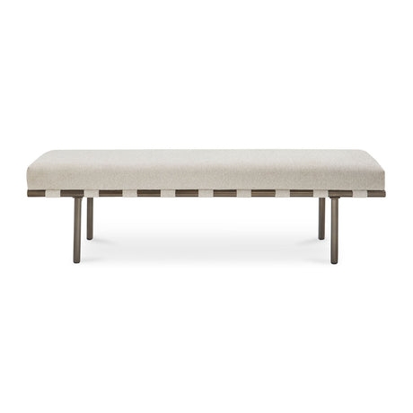 Modern European furniture - Beige Upholstered Dining Bench - www.oroa.com