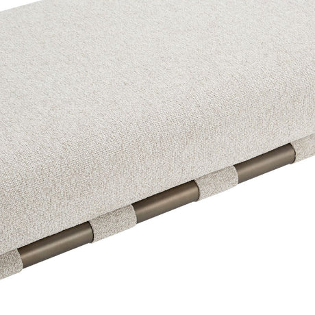 Modern European furniture - Beige Upholstered Dining Bench - www.oroa.com