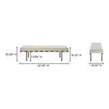 Modern European furniture - Beige Upholstered Dining Bench - www.oroa.com