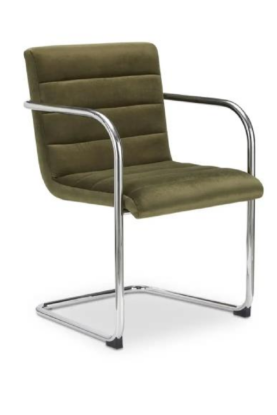 Front view of olive green chair