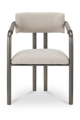 Modern European furniture - Brown Fabric Dining Chair - www.oroa.com