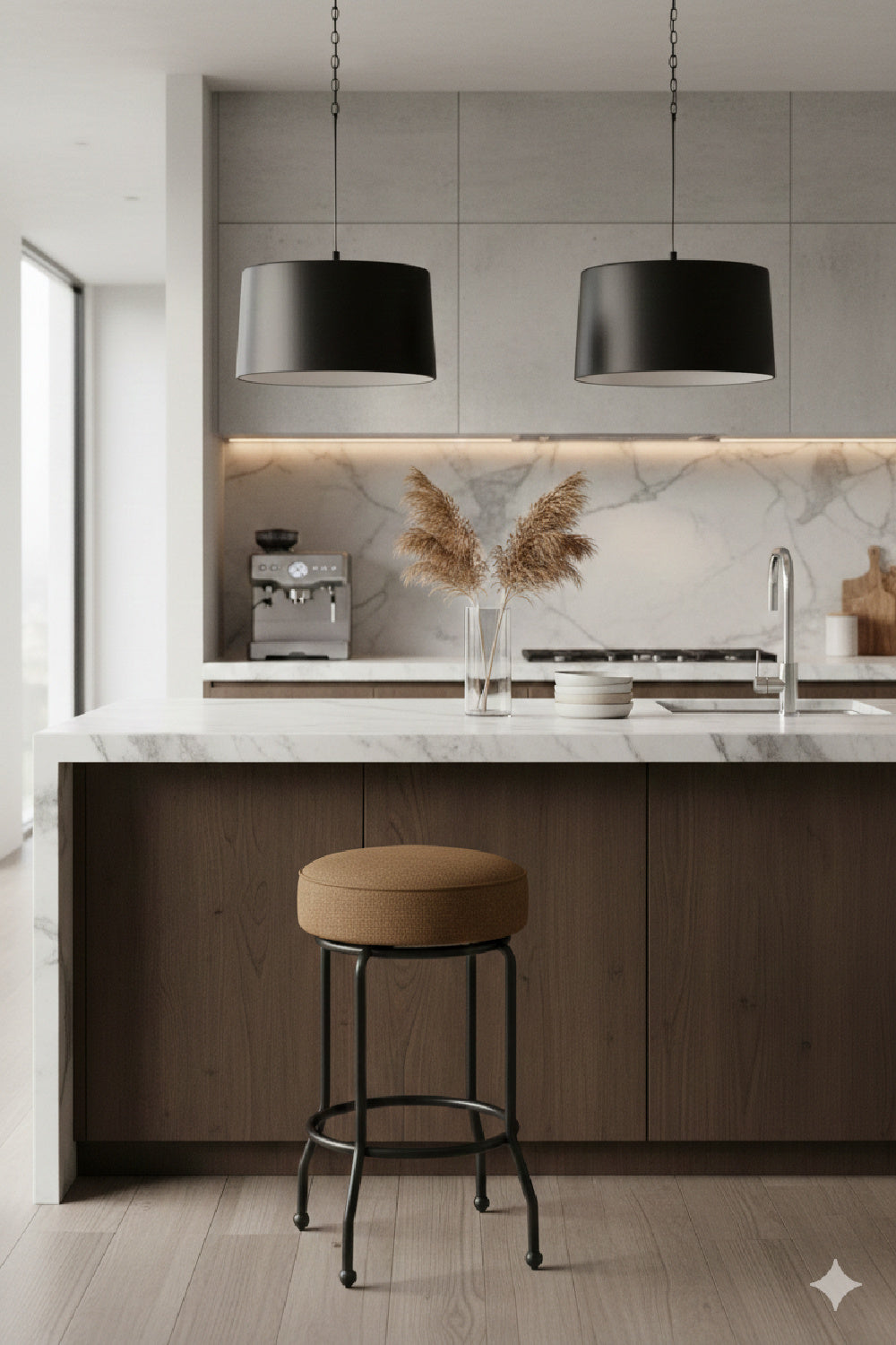 Padded Seat Swivel Counter Stool | Novi Living Kelsey