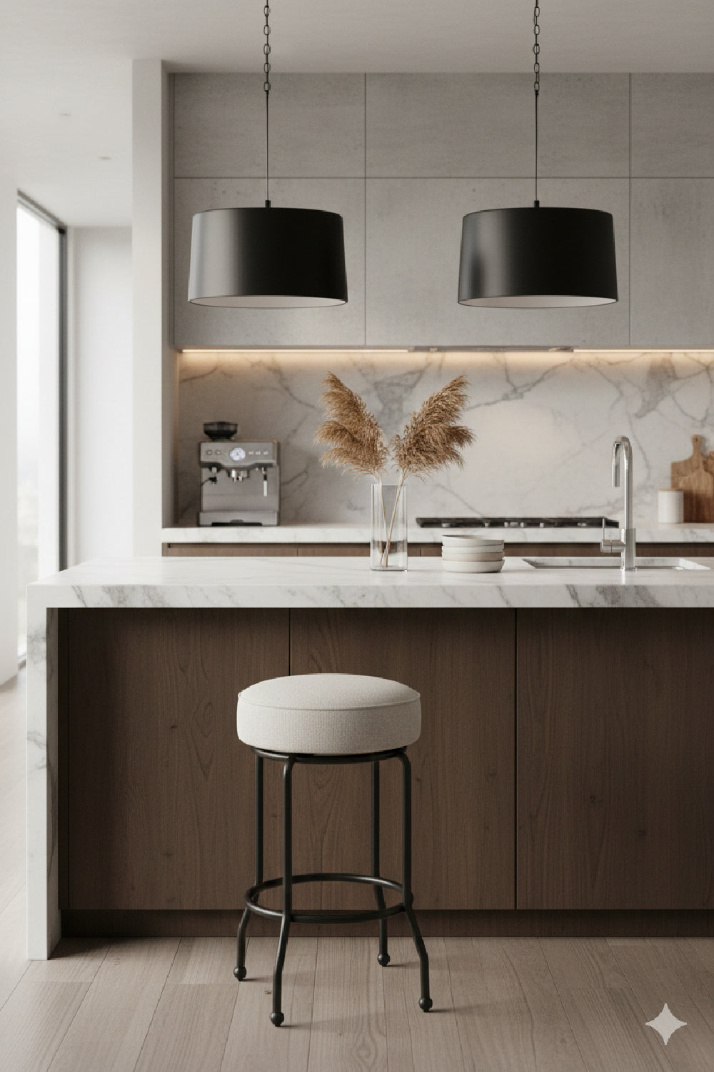 Padded Seat Swivel Counter Stool | Novi Living Kelsey