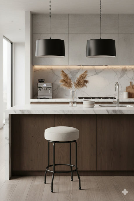 Padded Seat Swivel Counter Stool | Novi Living Kelsey