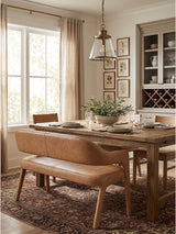 Leather Open-Back Dining Bench | Novi Living Martens