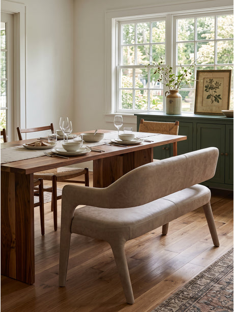 Leather Open-Back Dining Bench | Novi Living Martens