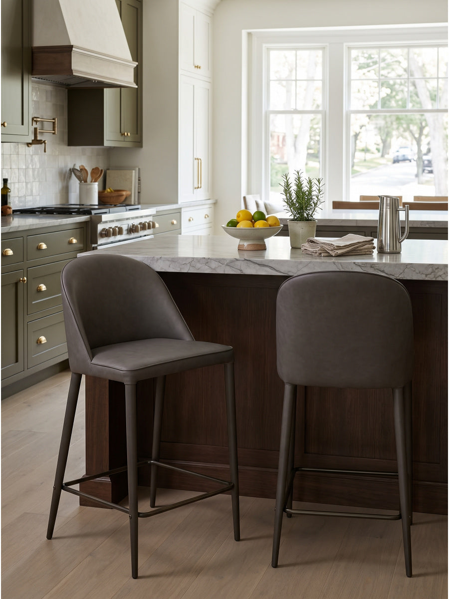 Vegan Leather Counter Stool | Novi Living Burton