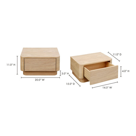 Modern European furniture - 1-Drawer Wooden Nightstand S - www.oroa.com