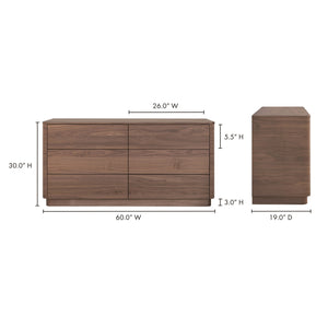 Modern European furniture - 6-Drawer Wooden Dresser - www.oroa.com