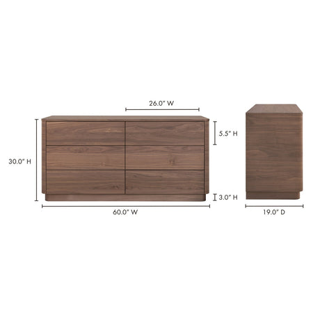 Modern European furniture - 6-Drawer Wooden Dresser - www.oroa.com