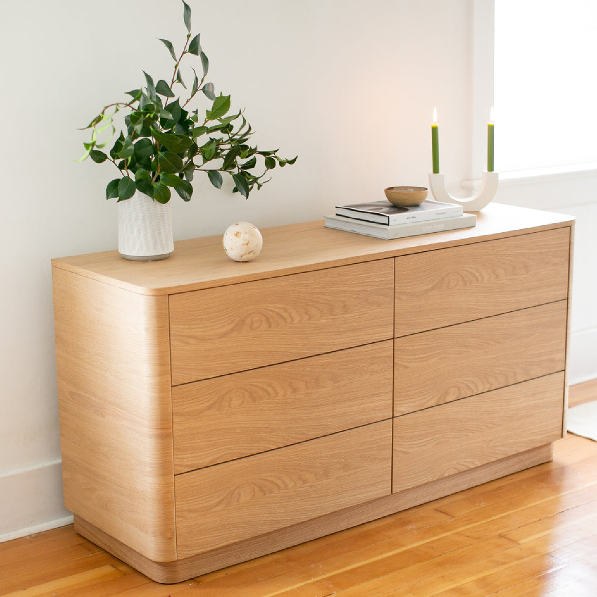 Modern European furniture - 6-Drawer Wooden Dresser - www.oroa.com