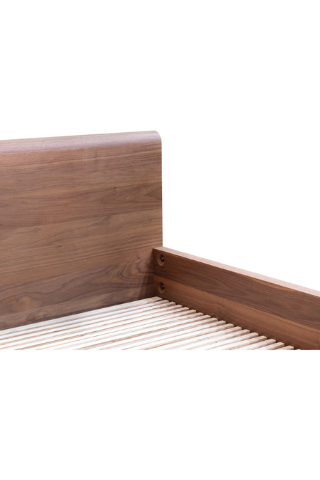 Modern European furniture - Walnut Veneer Bed - www.oroa.com