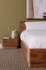 Modern European furniture - Walnut Veneer Bed - www.oroa.com