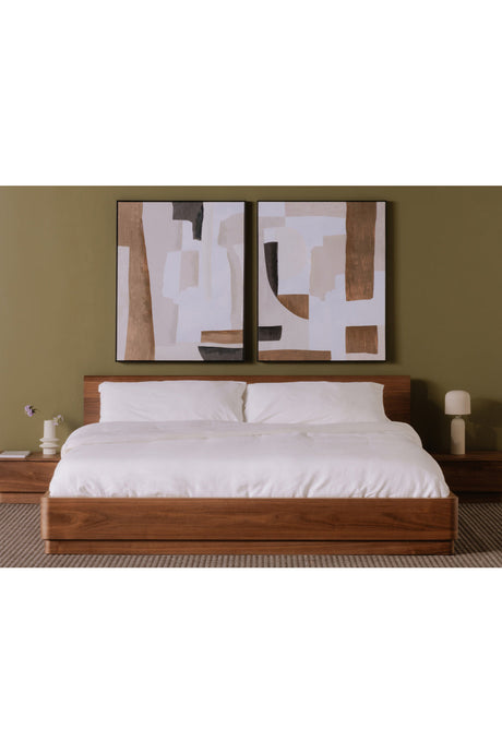 Modern European furniture - Walnut Veneer Bed - www.oroa.com