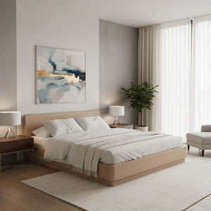   Light Oak Scandinavian Bed | Oroa.com