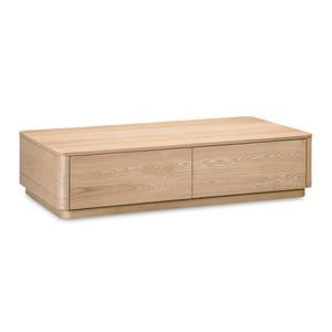 2-Drawer Wooden Coffee Table | Novi Living Round Off | Oroa.com