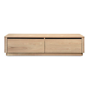 2-Drawer Wooden Coffee Table | Novi Living Round Off | Oroa.com