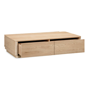 2-Drawer Wooden Coffee Table | Novi Living Round Off | Oroa.com