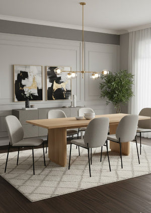 Rectangular Oak Dining Table | Novi Living Round Off | Oroa.com