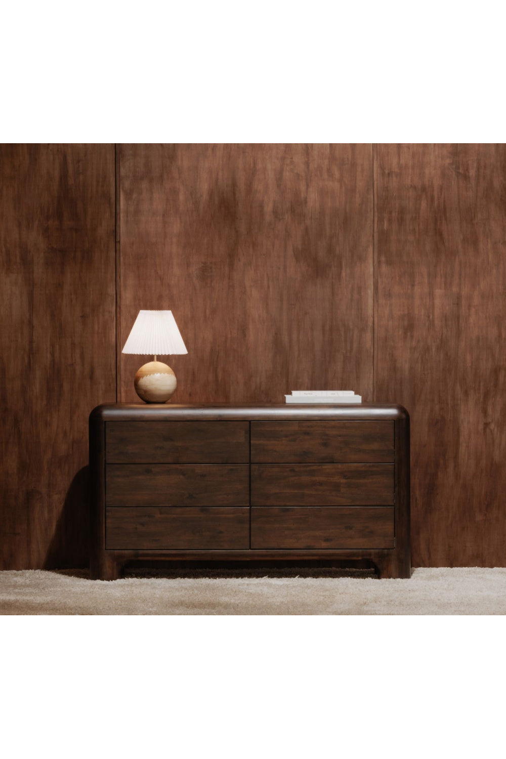 Modern European furniture - Brown Acacia 6-Drawer Dresser - www.oroa.com