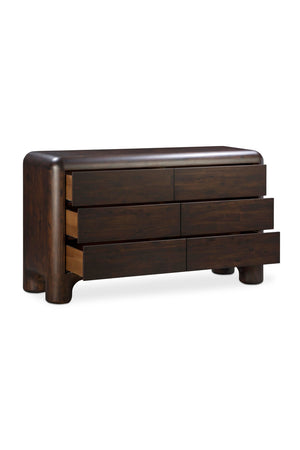 Modern European furniture - Brown Acacia 6-Drawer Dresser - www.oroa.com