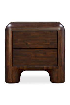 Brown Acacia 2-Drawer Nightstand | Novi Living Rowan | Oroa.com