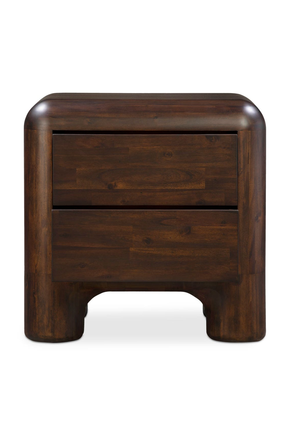 Brown Acacia 2-Drawer Nightstand | Novi Living Rowan | Oroa.com