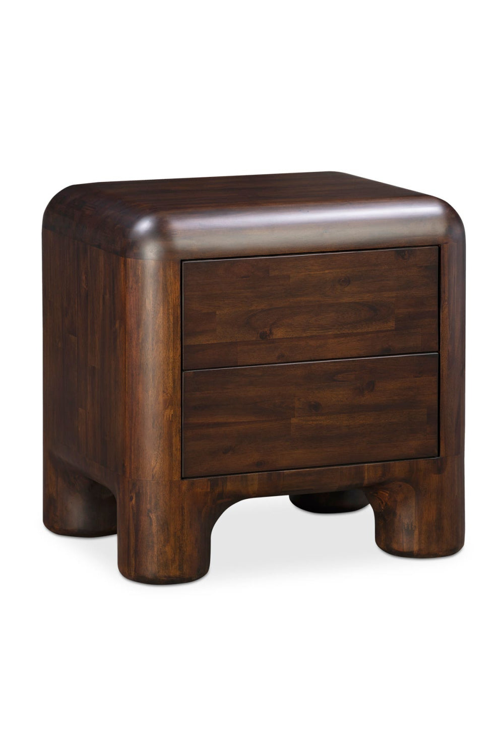 Brown Acacia 2-Drawer Nightstand | Novi Living Rowan | Oroa.com