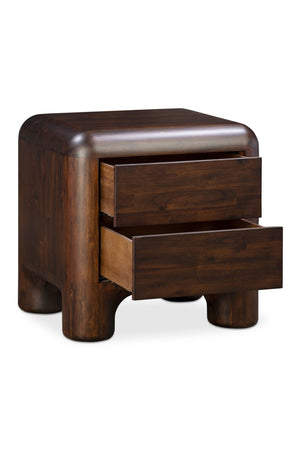 Brown Acacia 2-Drawer Nightstand | Novi Living Rowan | Oroa.com