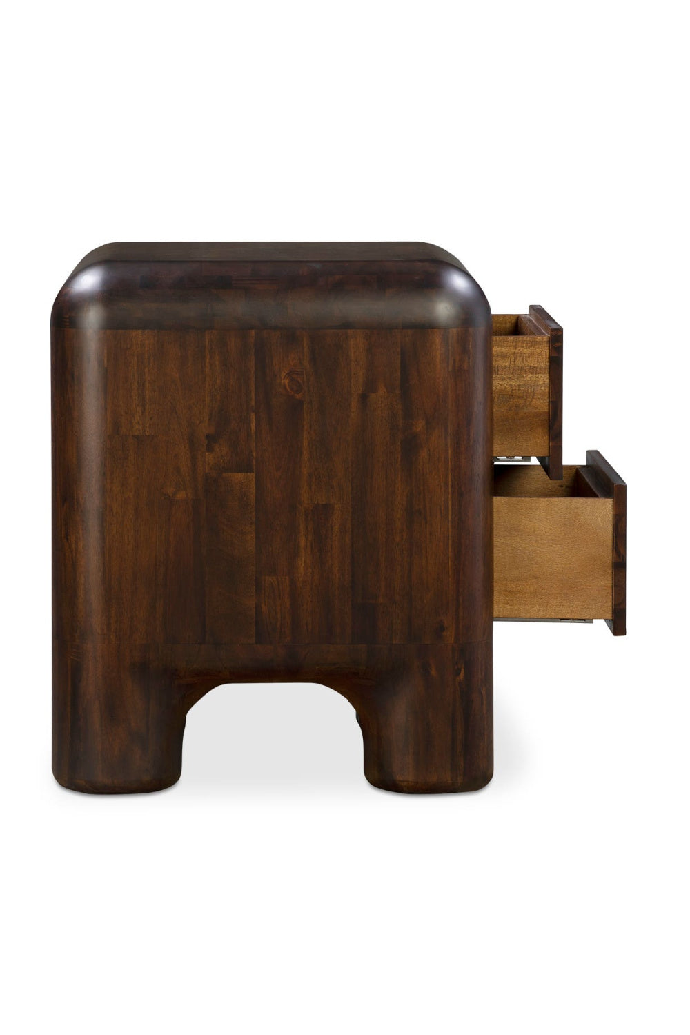 Brown Acacia 2-Drawer Nightstand | Novi Living Rowan | Oroa.com