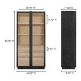 Modern European furniture - Black Solid Ash Tall Cabinet - www.oroa.com