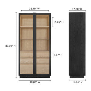 Modern European furniture - Black Solid Ash Tall Cabinet - www.oroa.com