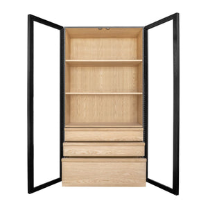 Modern European furniture - Black Solid Ash Tall Cabinet - www.oroa.com